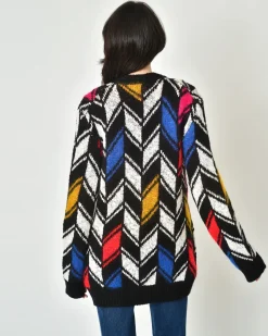 La Piscine Paris Cardigan à motif zigzag Saint Laurent*Femme Pulls & Cardigans