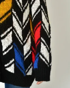 La Piscine Paris Cardigan à motif zigzag Saint Laurent*Femme Pulls & Cardigans
