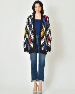 La Piscine Paris Cardigan à motif zigzag Saint Laurent*Femme Pulls & Cardigans