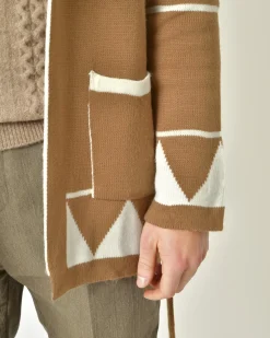 La Piscine Paris Cardigan à motifs géométriques beige Xagon Man*Homme Pulls & Gilets