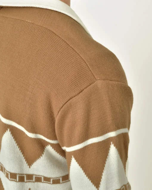 La Piscine Paris Cardigan à motifs géométriques beige Xagon Man*Homme Pulls & Gilets