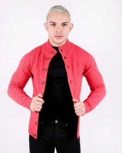 La Piscine Paris Cardigan 100% mérinos à motif géométrique Daniele Fiesoli*Homme Pulls & Gilets