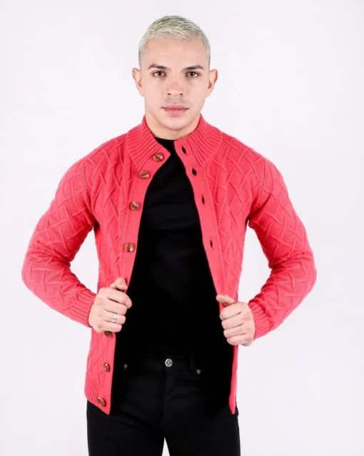 La Piscine Paris Cardigan 100% mérinos à motif géométrique Daniele Fiesoli*Homme Pulls & Gilets