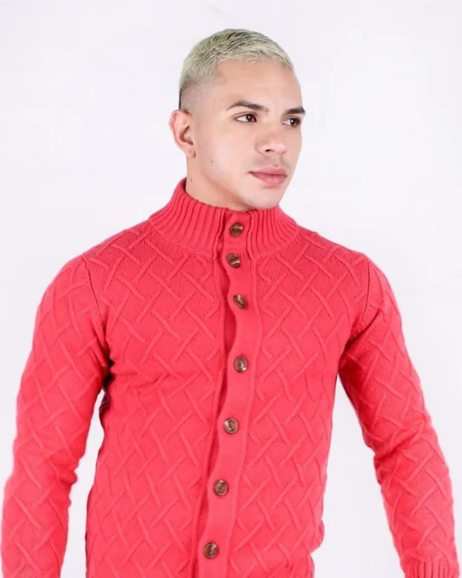 La Piscine Paris Cardigan 100% mérinos à motif géométrique Daniele Fiesoli*Homme Pulls & Gilets