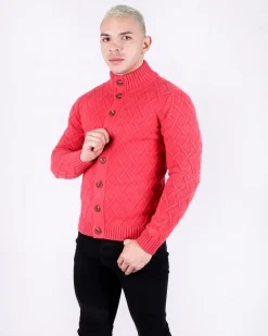 La Piscine Paris Cardigan 100% mérinos à motif géométrique Daniele Fiesoli*Homme Pulls & Gilets