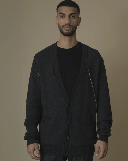 La Piscine Paris Cardigan à surpiqûres apparentes Isabel Benenato*Homme Pulls & Gilets
