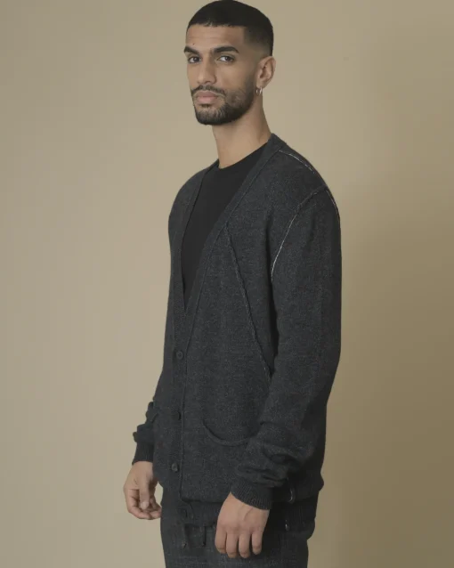 La Piscine Paris Cardigan à surpiqûres apparentes Isabel Benenato*Homme Pulls & Gilets