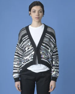 La Piscine Paris Cardigan brodé à paillettes Nude*Femme Pulls & Cardigans