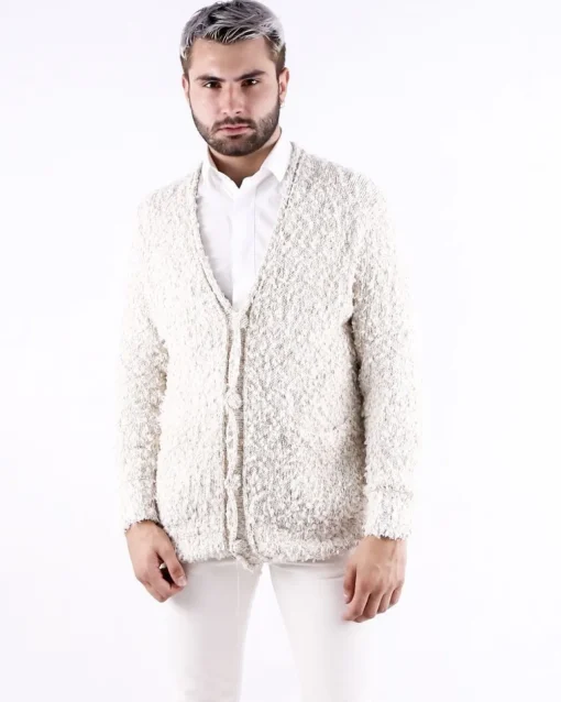 La Piscine Paris Cardigan en coton poilu Maison Flaneur*Homme Pulls & Gilets