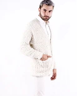 La Piscine Paris Cardigan en coton poilu Maison Flaneur*Homme Pulls & Gilets