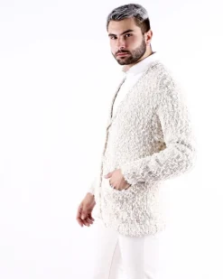 La Piscine Paris Cardigan en coton poilu Maison Flaneur*Homme Pulls & Gilets