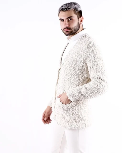 La Piscine Paris Cardigan en coton poilu Maison Flaneur*Homme Pulls & Gilets