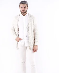 La Piscine Paris Cardigan en coton poilu Maison Flaneur*Homme Pulls & Gilets