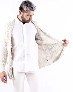 La Piscine Paris Cardigan en coton poilu Maison Flaneur*Homme Pulls & Gilets