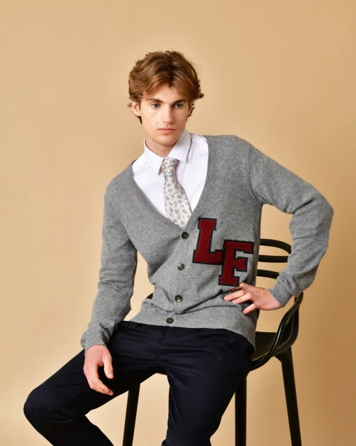 La Piscine Paris Cardigan en laine mérinos à application Lords & Fools*Homme Pulls & Gilets
