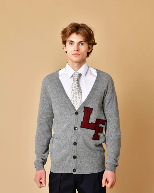 La Piscine Paris Cardigan en laine mérinos à application Lords & Fools*Homme Pulls & Gilets