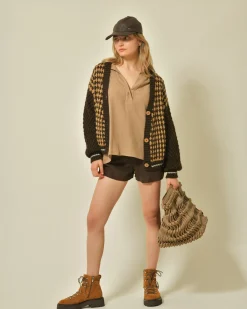 La Piscine Paris Cardigan en maille bicolore Vicario Cinque*Femme Pulls & Cardigans