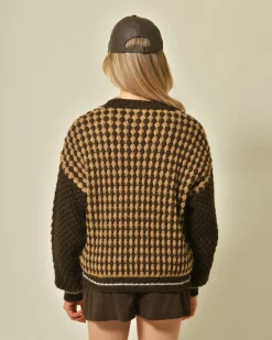 La Piscine Paris Cardigan en maille bicolore Vicario Cinque*Femme Pulls & Cardigans