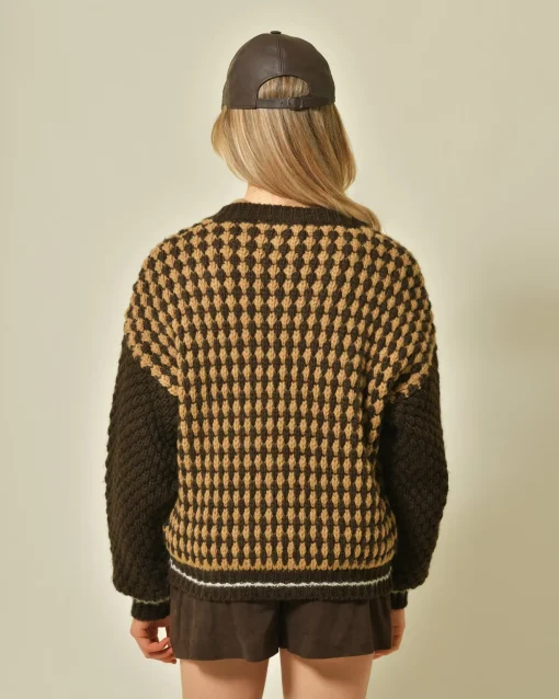 La Piscine Paris Cardigan en maille bicolore Vicario Cinque*Femme Pulls & Cardigans