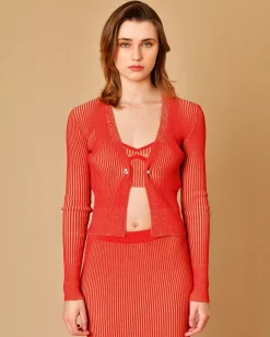 La Piscine Paris Cardigan en maille côtelé Beatrice B*Femme Pulls & Cardigans
