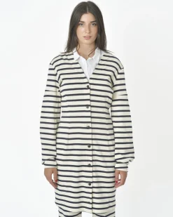 La Piscine Paris Cardigan long à rayures Borbonese*Femme Pulls & Cardigans