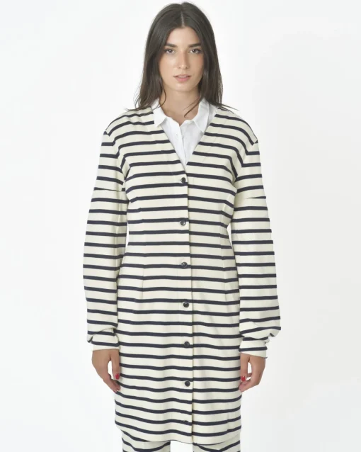 La Piscine Paris Cardigan long à rayures Borbonese*Femme Pulls & Cardigans