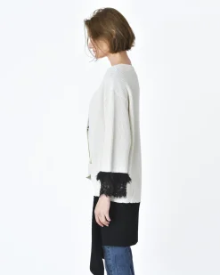 La Piscine Paris Cardigan maille épaisse he et noir L'Edition*Femme Pulls & Cardigans