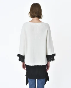 La Piscine Paris Cardigan maille épaisse he et noir L'Edition*Femme Pulls & Cardigans