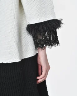 La Piscine Paris Cardigan maille épaisse he et noir L'Edition*Femme Pulls & Cardigans
