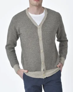 La Piscine Paris Cardigan motif losange Fausto Reali Vannucci*Homme Pulls & Gilets