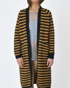 La Piscine Paris Cardigan rayé jaune et Momoni*Femme Pulls & Cardigans