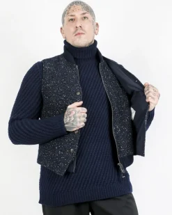 La Piscine Paris Cardigan sans manches en tweed à gilet combiné Pal Zileri*Homme Pulls & Gilets