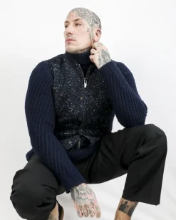 La Piscine Paris Cardigan sans manches en tweed à gilet combiné Pal Zileri*Homme Pulls & Gilets
