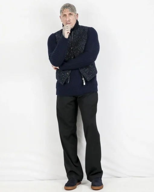 La Piscine Paris Cardigan sans manches en tweed à gilet combiné Pal Zileri*Homme Pulls & Gilets