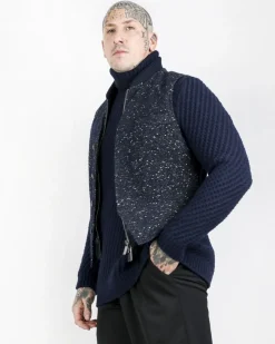 La Piscine Paris Cardigan sans manches en tweed à gilet combiné Pal Zileri*Homme Pulls & Gilets