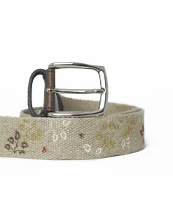 La Piscine Paris Ceinture bi-matière à motifs floraux rouges Eleventy*Femme Ceintures
