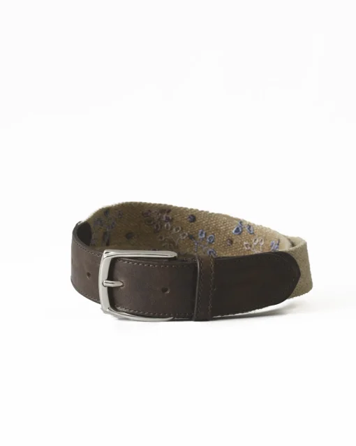 La Piscine Paris Ceinture bi-matière à motifs floraux bleus Eleventy*Femme Ceintures