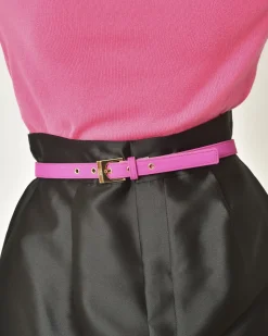 La Piscine Paris Ceinture en tissu fuchsia doublé de cuir Elisabetta Franchi*Femme Ceintures