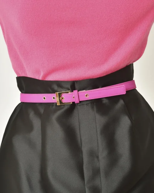 La Piscine Paris Ceinture en tissu fuchsia doublé de cuir Elisabetta Franchi*Femme Ceintures
