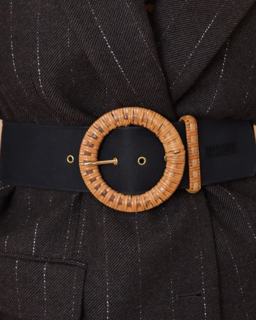 La Piscine Paris Ceinture en toile noire Moschino*Femme Ceintures