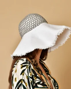 La Piscine Paris Chapeau en raphia et vert gris Lorena Antoniazzi*Femme Chapeaux, Bonnets & Casquettes