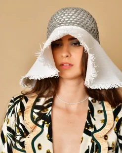 La Piscine Paris Chapeau en raphia et vert gris Lorena Antoniazzi*Femme Chapeaux, Bonnets & Casquettes