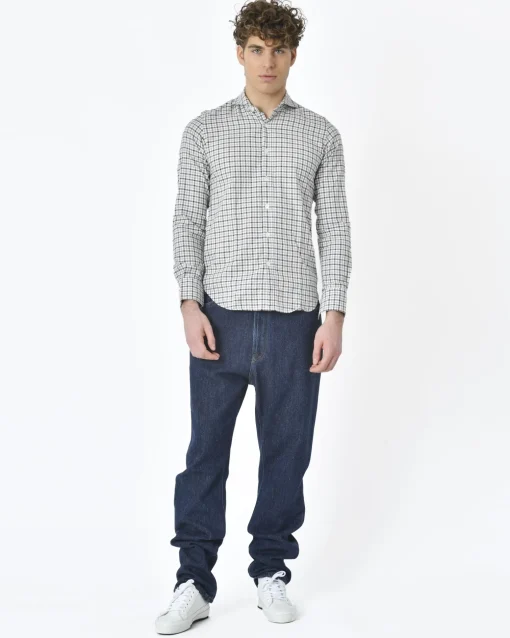 La Piscine Paris Chemise à carreaux bleu gris Eleventy*Homme Chemises