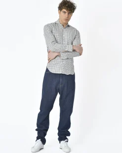 La Piscine Paris Chemise à carreaux bleu gris Eleventy*Homme Chemises