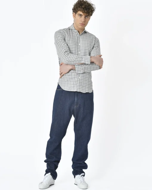 La Piscine Paris Chemise à carreaux bleu gris Eleventy*Homme Chemises