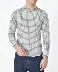 La Piscine Paris Chemise à carreaux bleu gris Eleventy*Homme Chemises