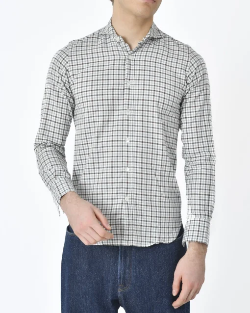 La Piscine Paris Chemise à carreaux bleu gris Eleventy*Homme Chemises