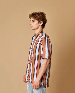 La Piscine Paris Chemise à rayures avec goujon fleur de lys Lords & Fools*Homme Chemises