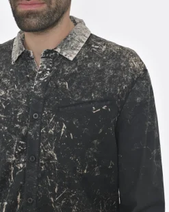 La Piscine Paris Chemise anthracite print taches blanches Lost & Found*Homme Chemises