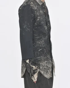 La Piscine Paris Chemise anthracite print taches blanches Lost & Found*Homme Chemises
